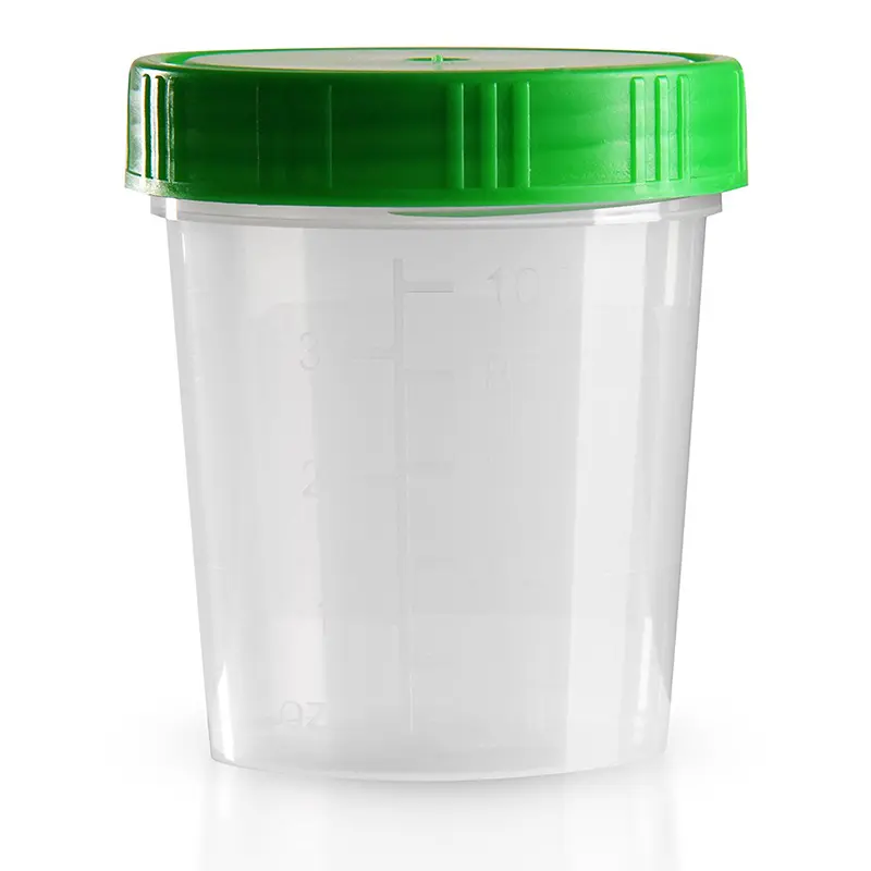 Urinbecher Medi Inn mit Schraubverschluss grün 100 ml transparent