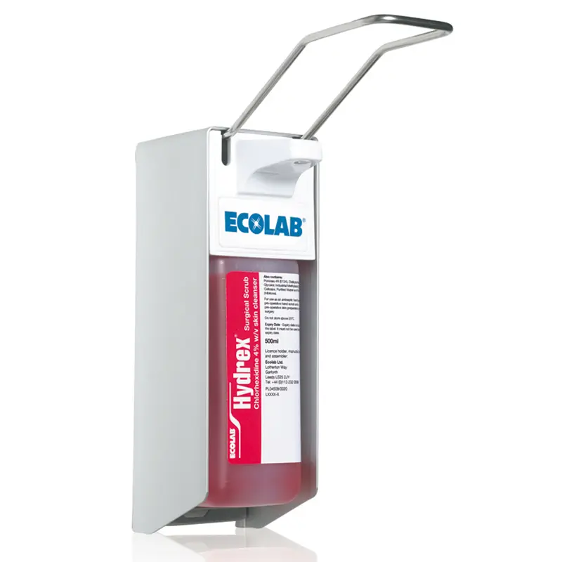 ECOLAB DERMADOS mit Edelstahlpumpe für 500 ml Spenderflaschen Wandspender