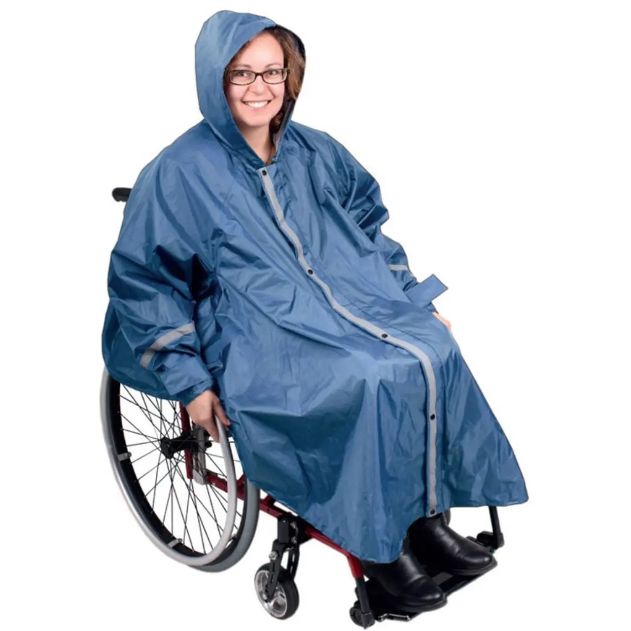 InnovaHelp Regenponcho Rollstuhlfahrer blau