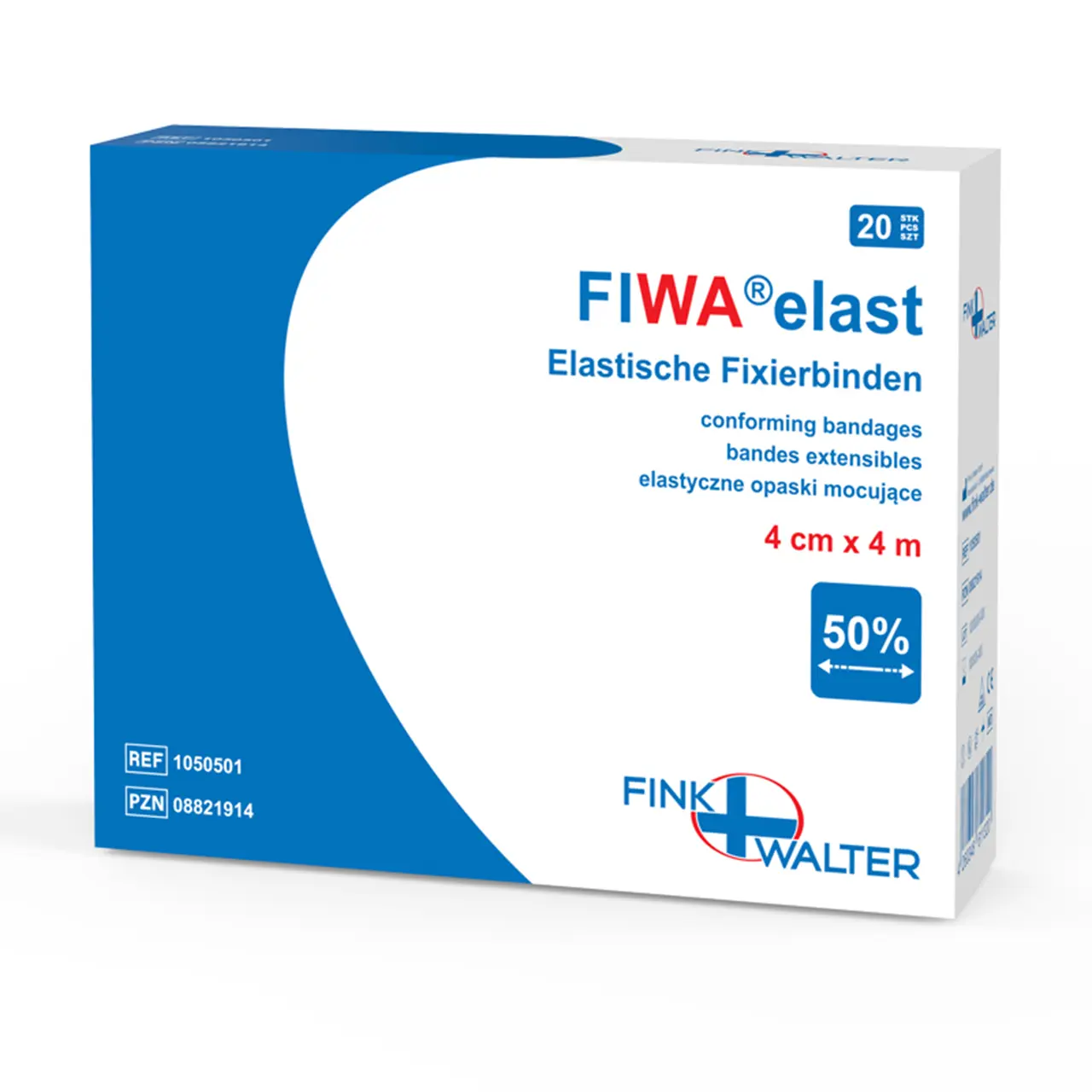 Pansement de fixation FIWA elast, blanc, 4 m x 8 cm