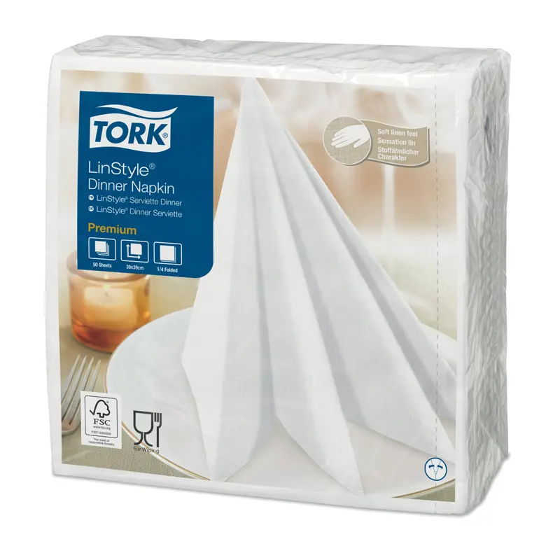 TORK Dinnerserviette weiss