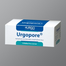 Déstockage - Sparadrap microporeux Urgopore, blanc, 9 m x 1.25 cm, Paquet de 12 unités