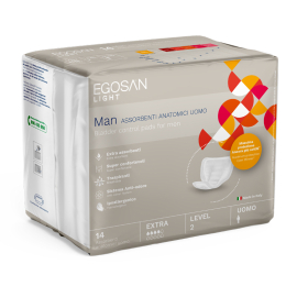 Déstockage - Protection d'incontinence Egosan Men Level 2, Carton à 12 sachets de 14 unités