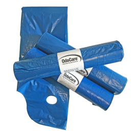 Déstockage - Sac poubelle, revêtement simple, bleu pour seau d'incontinence OdoCare, 25 rouleaux de 10 unités