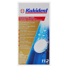 Comprimés de nettoyage de prothèses dentaires Kukident, Paquet de 112 unités