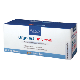 Déstockage - Bande de compression Urgolast universal, couleur naturelle, 5 m x 8 cm, Paquet de 10 rouleaux