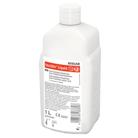 Schnelldesinfektionsmittel Incidin™ Liquid von Ecolab für alkoholbeständige Medizinprodukte und Flächen aller Art, duftstofffrei, Flasche à 1 Liter