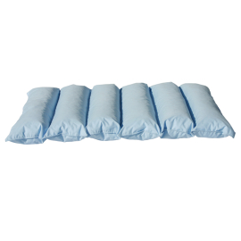 Déstockage - Coussin pour jambes, 6 compartiments, bleu pastel, 65x115cm