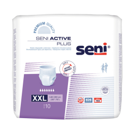 Culotte d'incontinence Seni Active Plus, XXL (140-190 cm), Carton à 4 sachets de 10 unités