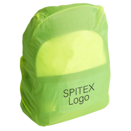 Abverkauf - Spitex Rucksack, Regenschutzüberzug, gelb mit Logo (deutsch)