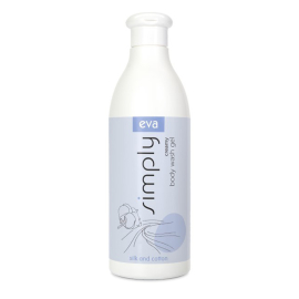 EVA SIMPLY Cream Body Gel nettoyant avec «silk et cotton», bouteille de 500 ml