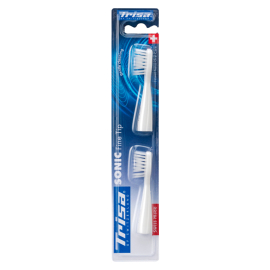 Brosse de remplacement TRISA Sonic Fine Tip pour brosse à dents sonique, Paquet de 2 unités