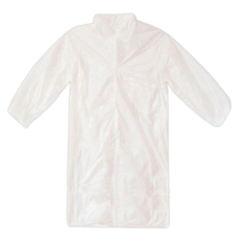 Déstockage - Manteau de visiteurs - PE, MEDI-INN avec 4 Boutons-pressions, mi-longues, blanc