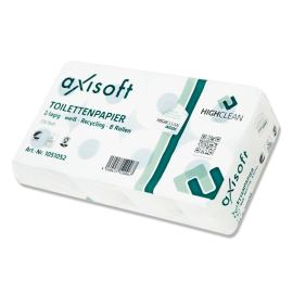 Toilettenpapier AXISOFT® Basic, 2-lagig, Pack mit 8 x 8 Rollen