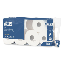 Papier hygiénique TORK® Topa T4, 3 couches, 29.5 m x 9.4 cm, Paquet à 9 sachets de 8 rouleaux